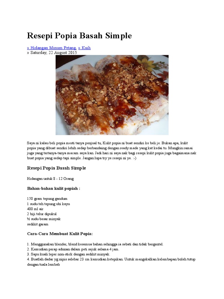 Resepi Popia Basah Simple Pdf