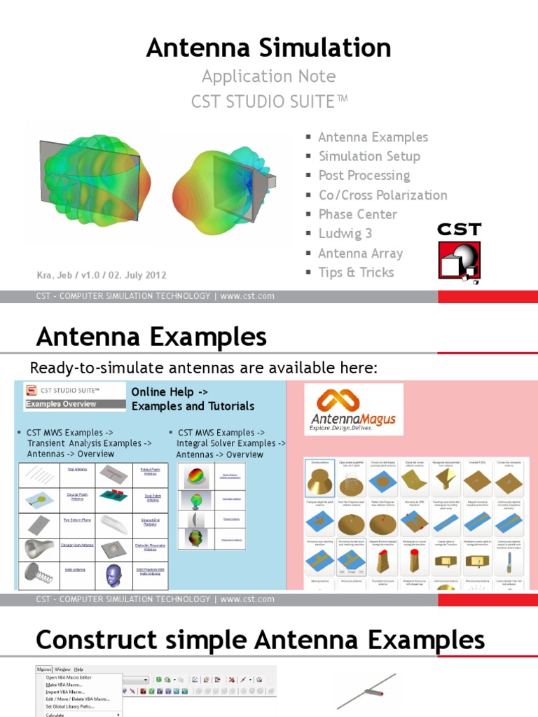 Cst an Antenna Simulation Antenna (Radio) Broadcast Engineering