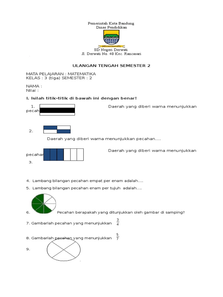 Soal Harian Matematika Kelas 3 Semester 2 | PDF | Metode & Bahan Ajar