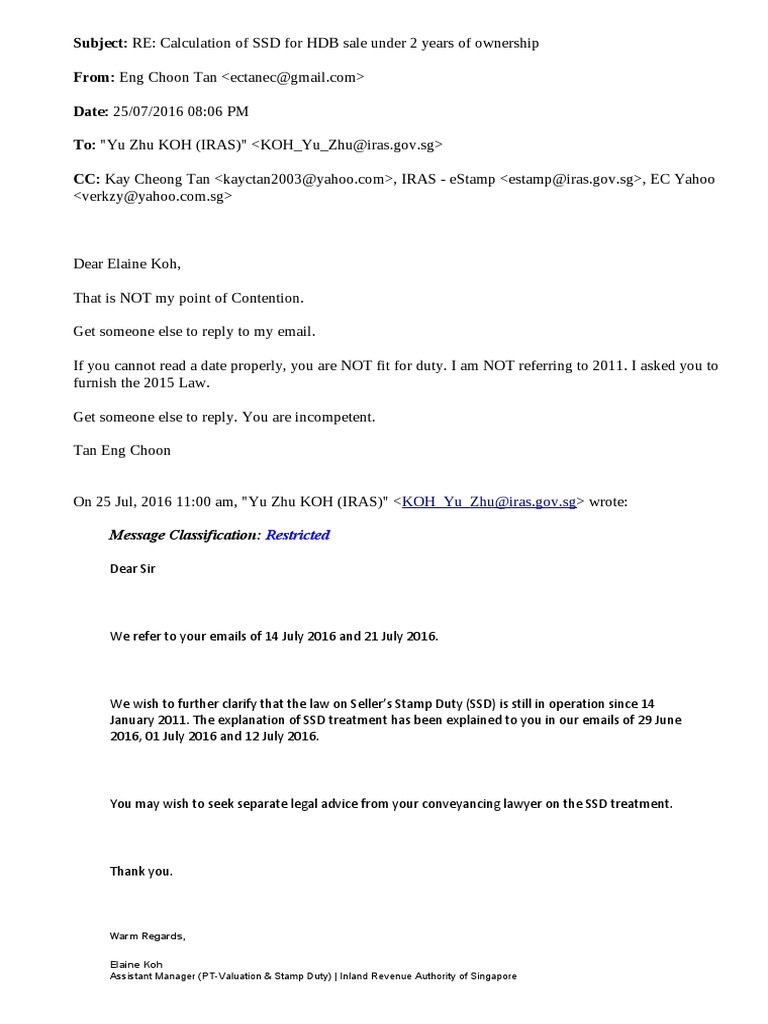SSD Calculation for HDB Sale Inquiry | PDF | Prices | Government