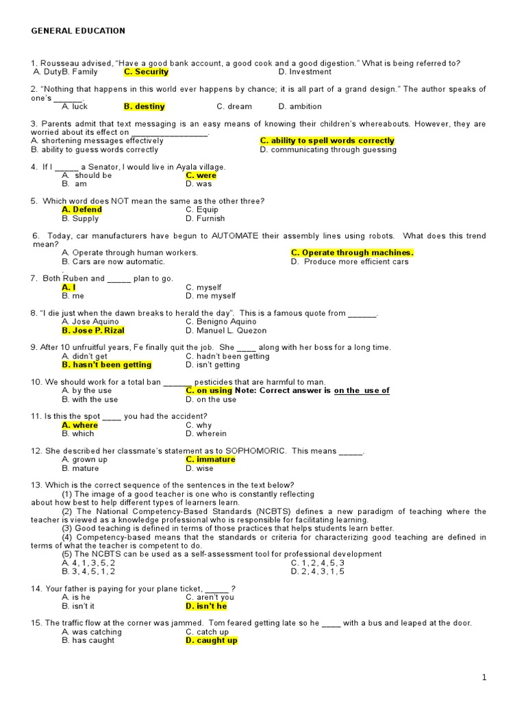 General Education Assessment Questions | PDF | Evaporation | Water