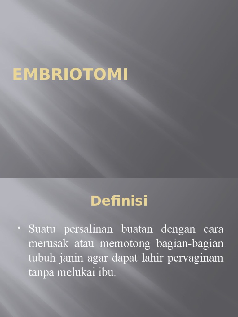 Prosedur dan Teknik Embriotomi | PDF