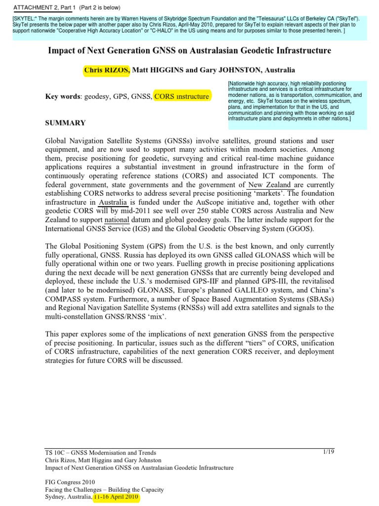 C. Rizos and D. Paull. Next Gen GNSS, and Nationwide Terrestrial ...