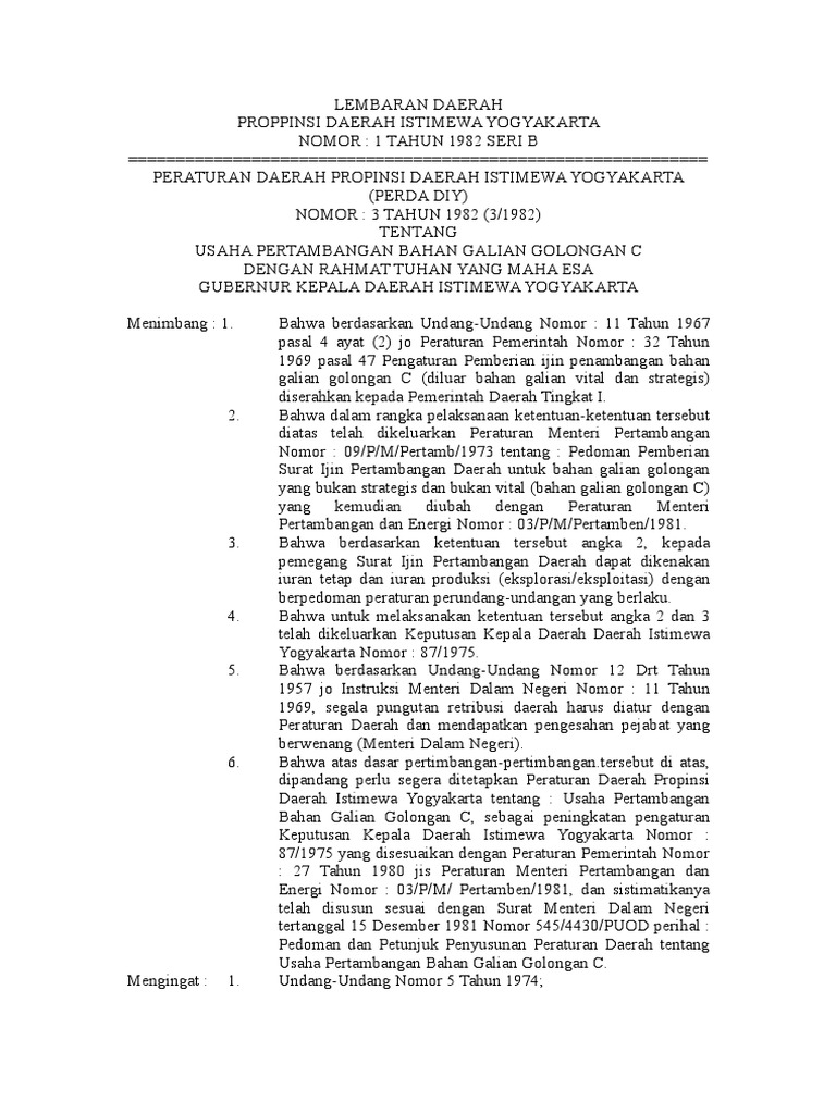 USAHA PERTAMBANGAN BAHAN GALIAN GOLONGAN C
