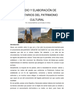 Estudio y Elaboración de Inventarios Del Patrimonio Cultural