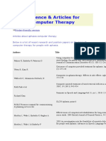 Evidence & Articles For Computer Therapy: Printer-Friendly Version