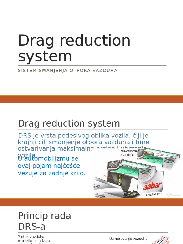 DRS: Sistem smanjenja otpora vazduha | PDF | Teaching Methods ...