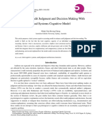 Improving Audit Judgment With Dual Systems Congnitive Model PDF