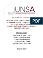 Investigación Económica - Principales Factores Que Influyen en La Producción de Alcachofa para La Exportacion, Arequipa.