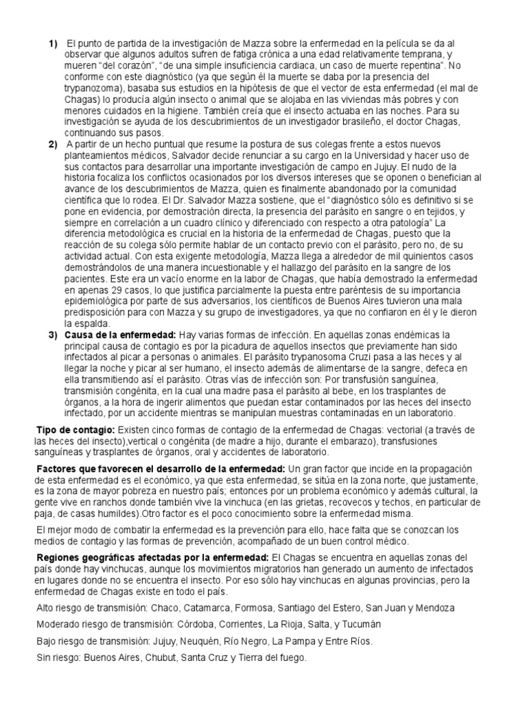 Trabajo Practico de La Pelicula Casas de Fuego | PDF | Medicina |  Especialidades Medicas