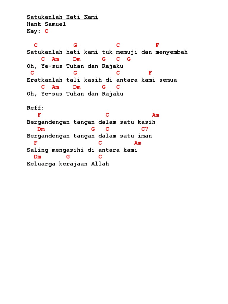 Chord Minggu 11 Juni