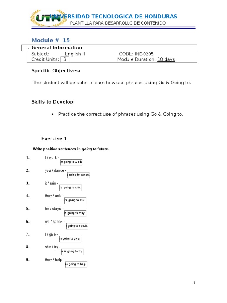 Module # 15 - : Universidad Tecnologica de Honduras | PDF | Language ...
