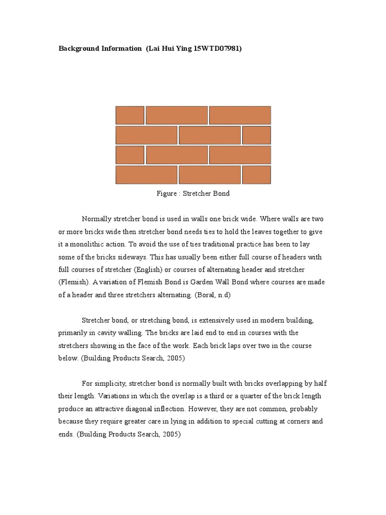 Stretcher Bond in Brick Masonry | PDF | Industries | Building Materials