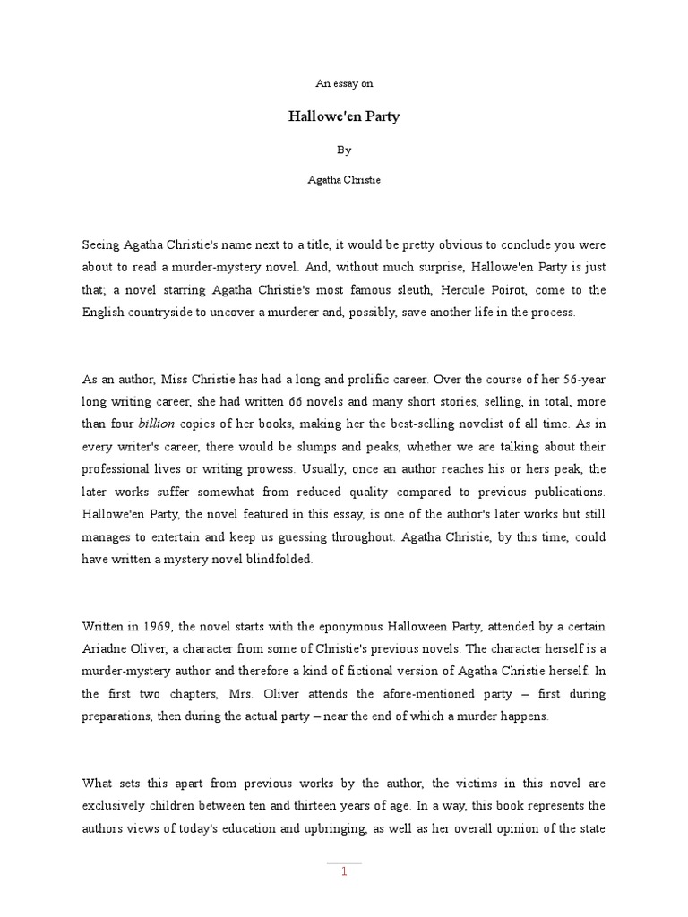 Agatha Christie Halloween Party PDF Hercule Poirot Agatha Christie