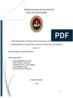 RENTABILIDAD DEL PRODUCTOR DE QUINUA EN EL DISTRITO DE MAJES CONSIDERANDO LA TECNOLOGÍA Y EL APOYO TÉCNICO EN LOS PERIODOS 2010-2015