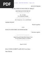 George Wilson v. Selma Water Works and Sewer Board, 11th Cir. (2013)