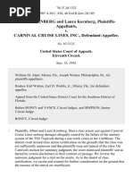 Albert Kornberg and Laura Kornberg v. Carnival Cruise Lines, Inc., 741 F.2d 1332, 11th Cir. (1984)