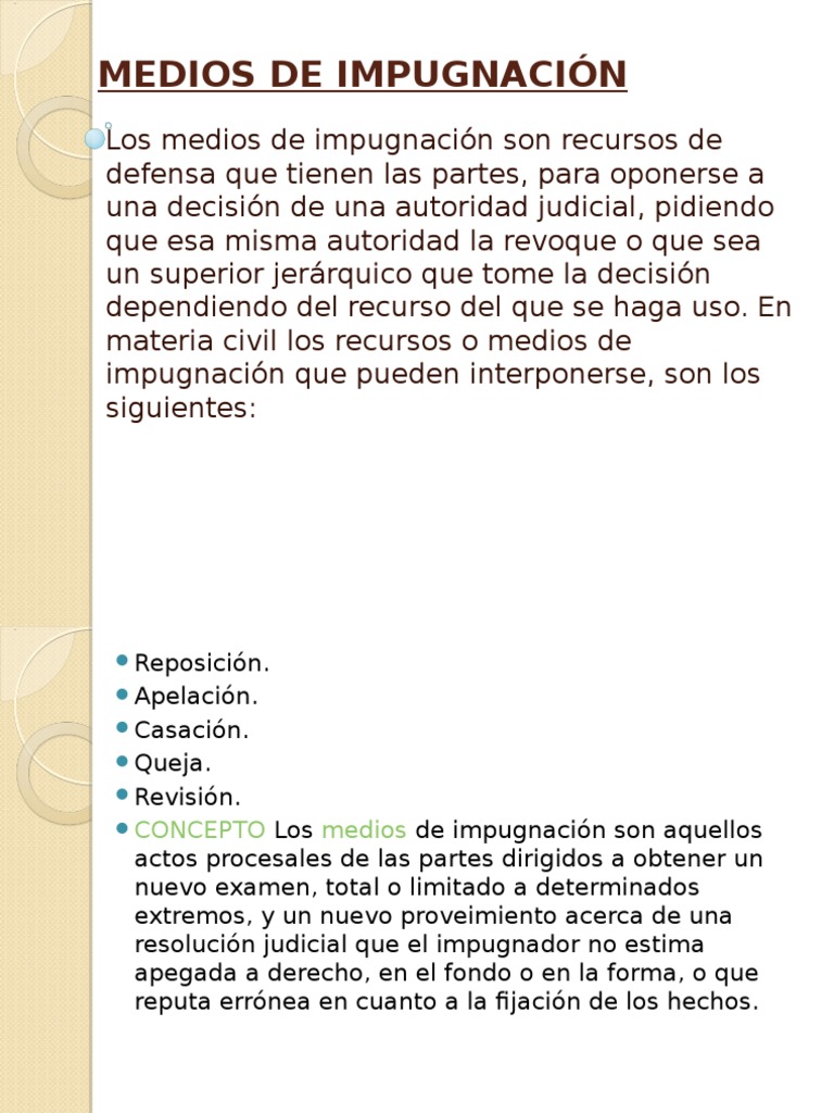 Medios de Impugnación en Derecho Civil | PDF | Ley procesal | Jurisdicción