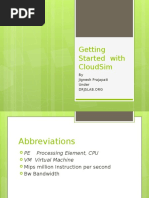 Getting Started With Cloudsim: by Jignesh Prajapati Under