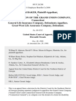 Richard Baker v. Big Star Division of The Grand Union Company, Connecticut General Life Insurance Company, Great-West Life Assurance Company, 893 F.2d 288, 11th Cir. (1990)