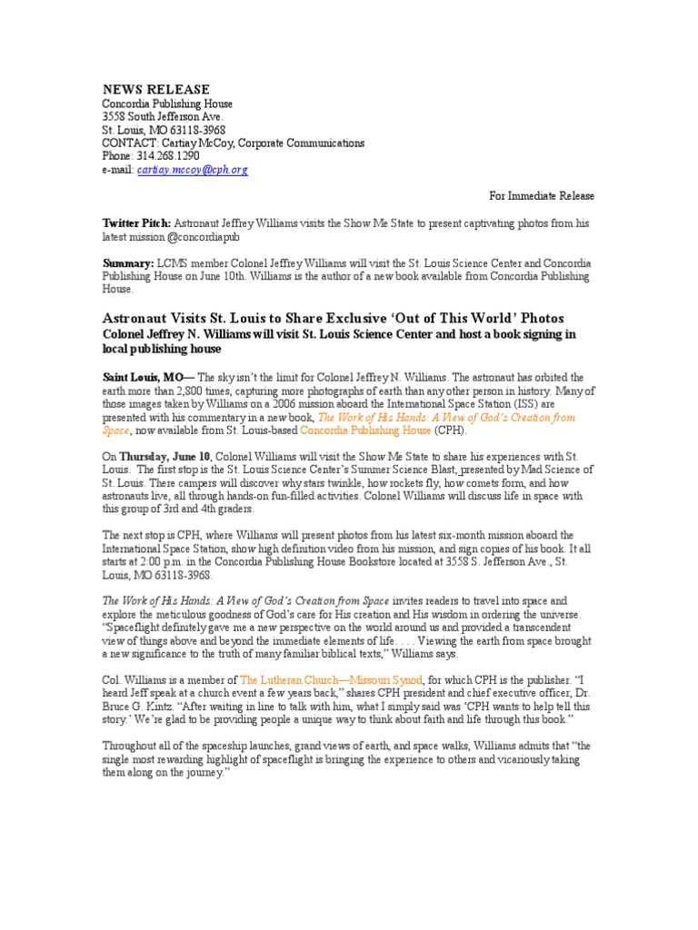 Astro Jeff Visits St. Louis | PDF | International Space Station ...