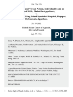 Scott Nelson and Vivian Nelson, Individually and As Husband/wife v. Saudi Arabia, King Faisal Specialist Hospital, Royspec, 996 F.2d 270, 11th Cir. (1993)