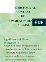 The Historical Context OF Community Health Nursing