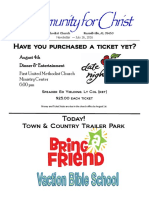 Community For Christ: Have You Purchased A Ticket Yet?