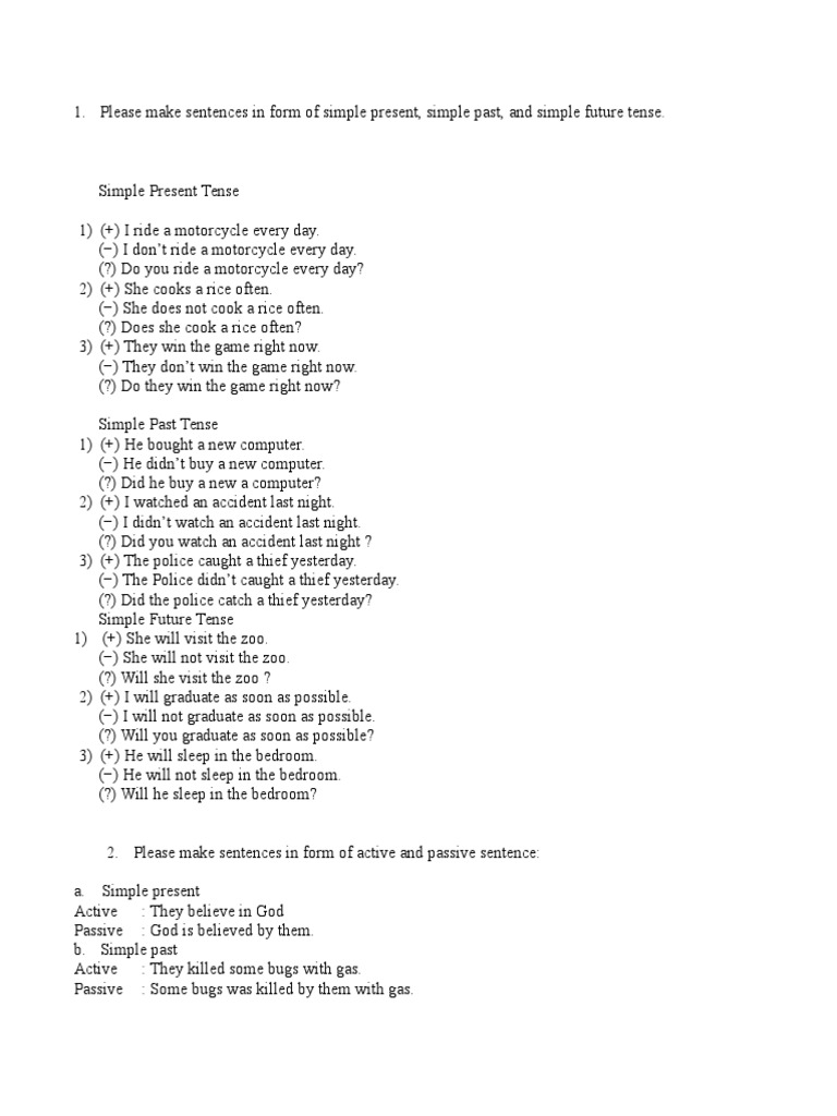 Example Simple Present Simple Past And Simple Future Tense Morphology Onomastics