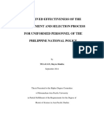 Perceived Effectiveness of The Recruitment and Selection Process For Uniformed Personnel of The Philippine National Police