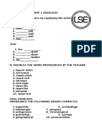 Pronunciation Part 1 Exercises