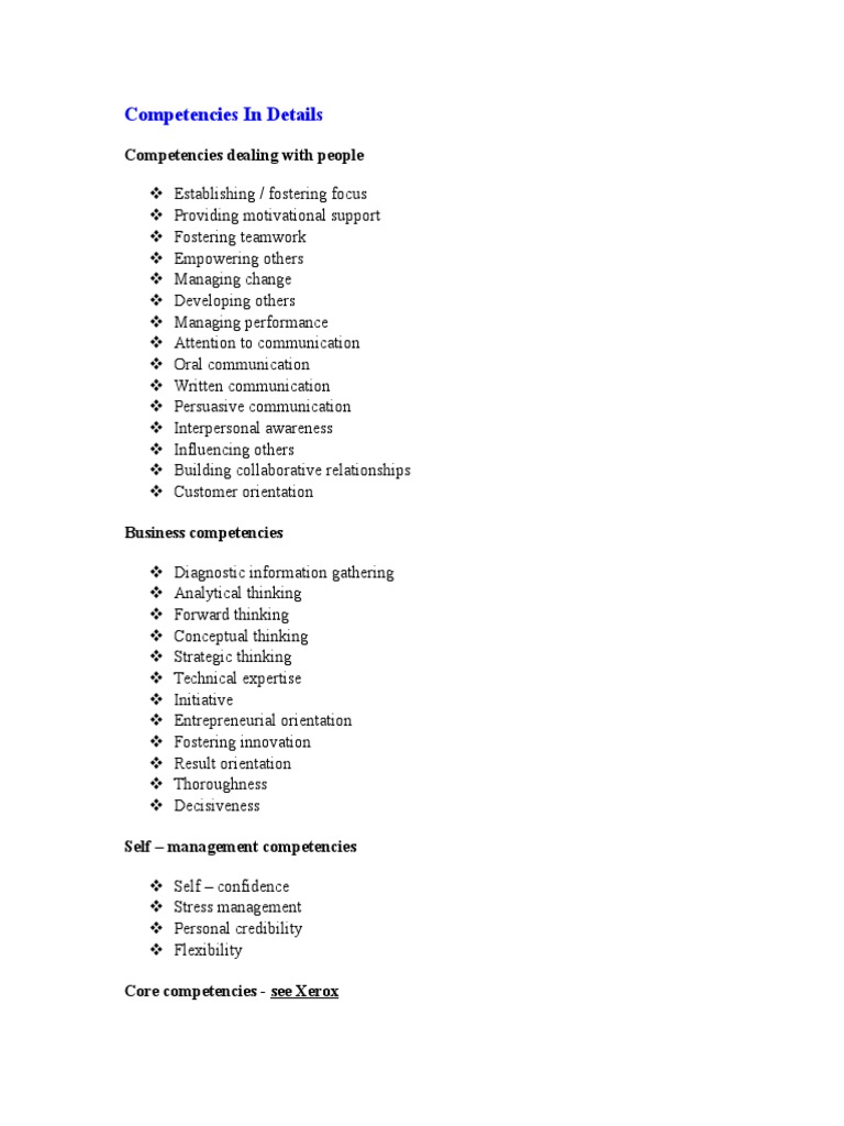 Common Competency Dictionary | PDF | Competence (Human Resources) | Goal