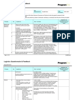 Logistics Questionnaire Insights for Fremont Site