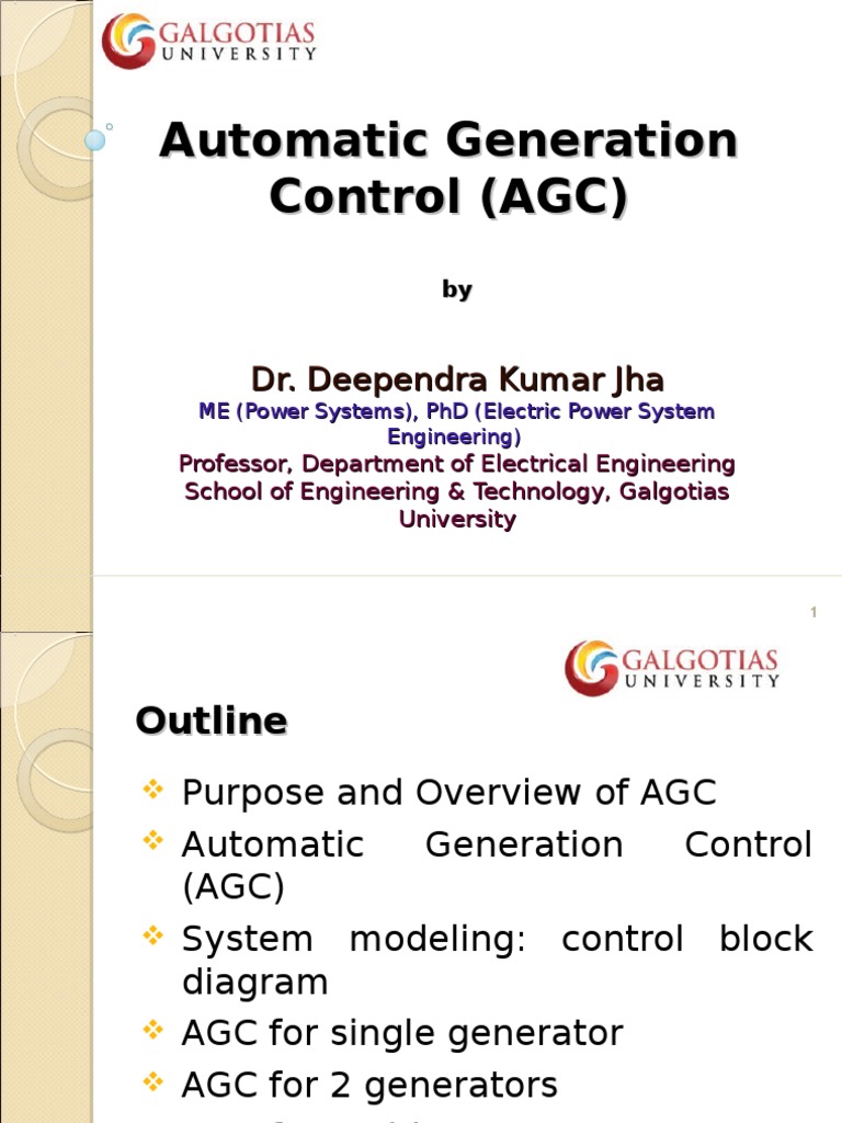 Module2 Automatic Generation Control PDF Electric Power System Electric Generator
