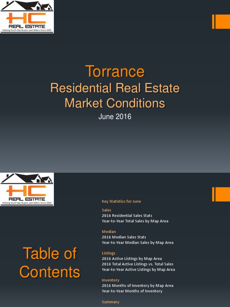 Torrance Real Estate Market Conditions June 2016 PDF Economic