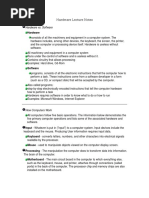 Hardware Lecture Notes PDF