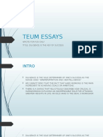 Teum Essays: Wrote For Fun Only Title: Diligence Is The Key of Success