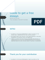 Guide To A Free Essay