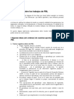 Valoraciones Sobre Los Trabajos de PBL