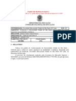 Parecer Homologado do Ministério da Educação referente ao Credenciamento da Universidade Cidade de São Paulo;