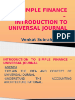 Sap Simple Finance - Introduction To Universal Journal: Venkat Subrahmanyam