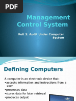 Management Control System: Unit 2: Audit Under Computer System