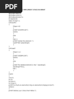 Program To Implement Stack in Array