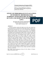 Study of Performance Evaluation of Domestic Refrigerator Working With Mixture of Propane, Butane and Isobutene Refrigerant (LPG)
