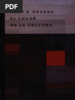 Bhabha, Homi - El Lugar de La Cultura