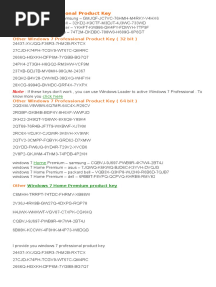 Windows 7 Professional Product Key