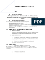 MATRIZ de CONSISTENCIA - Investigacion Cientifica