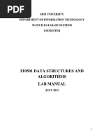 It0501 Data Structures and Algorithms Lab Manual