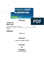 Tarea #2 Lengua, Lenguaje y Habla Espanol 1
