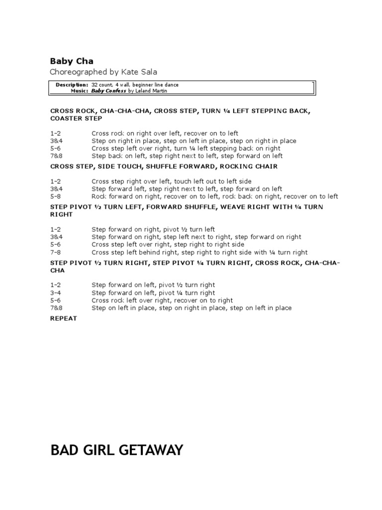 Line dance stepsheet | Performing Arts | Entertainment | Free 30-day Trial | Scribd